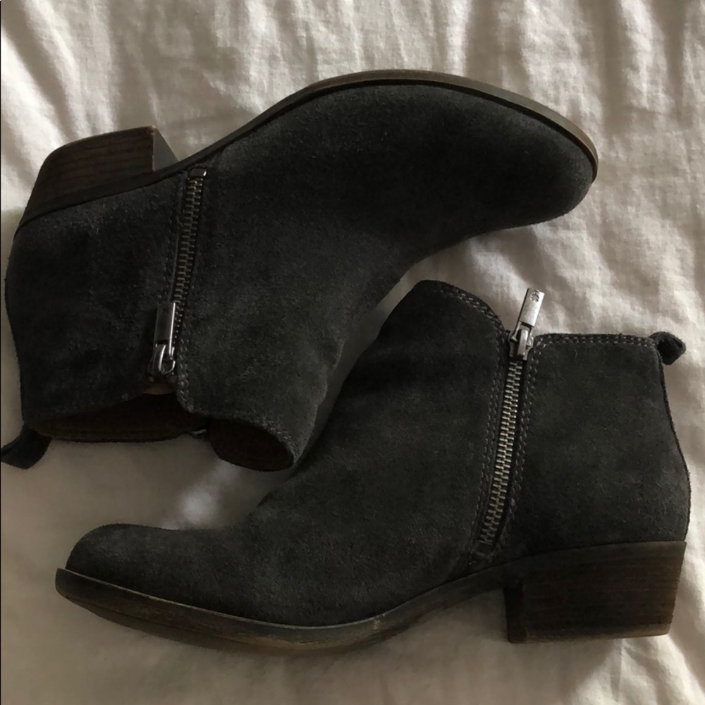 Lucky gray suede booties sz 8